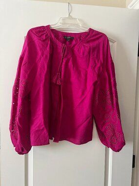 NWOT Linen Blend Top Size L